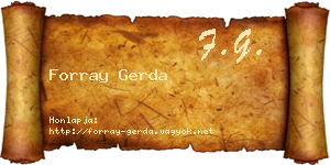 Forray Gerda névjegykártya